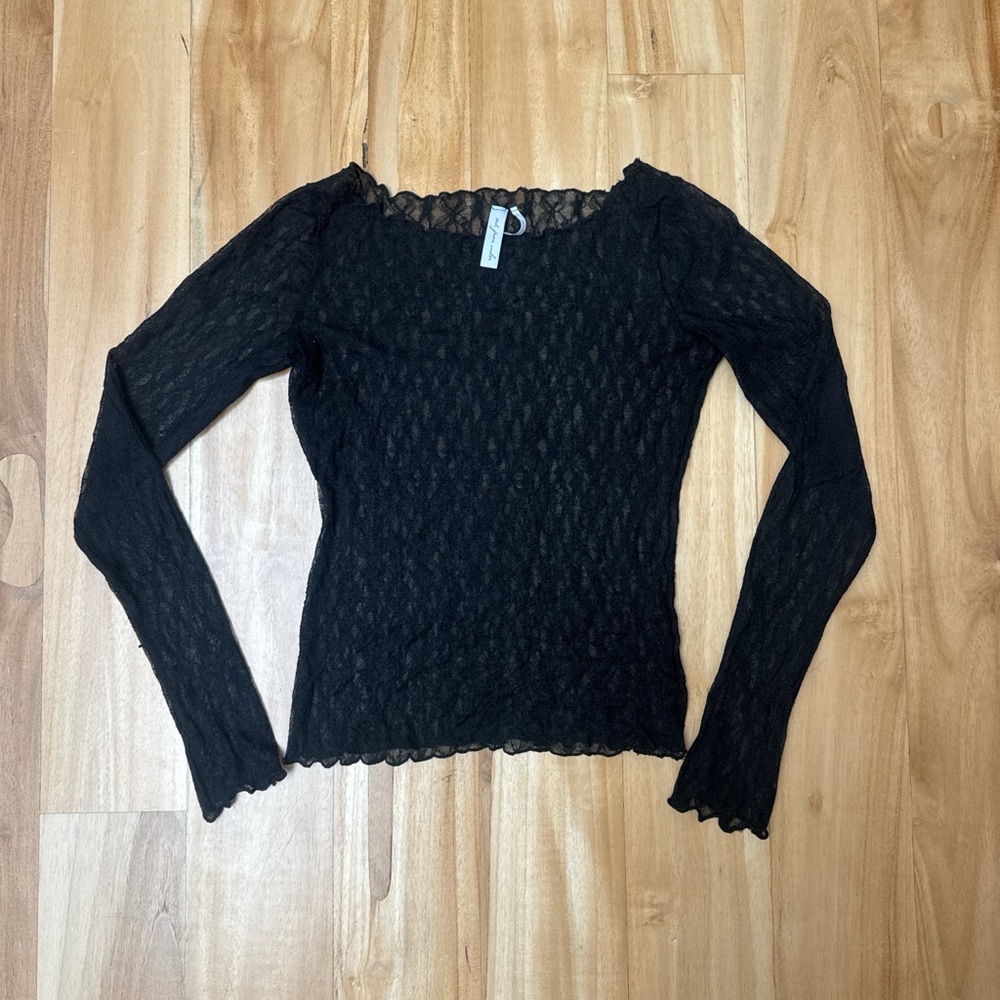 Elegant Black Lace Women's Top